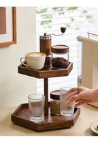 2-Tier Wooden Display Tray Stand
