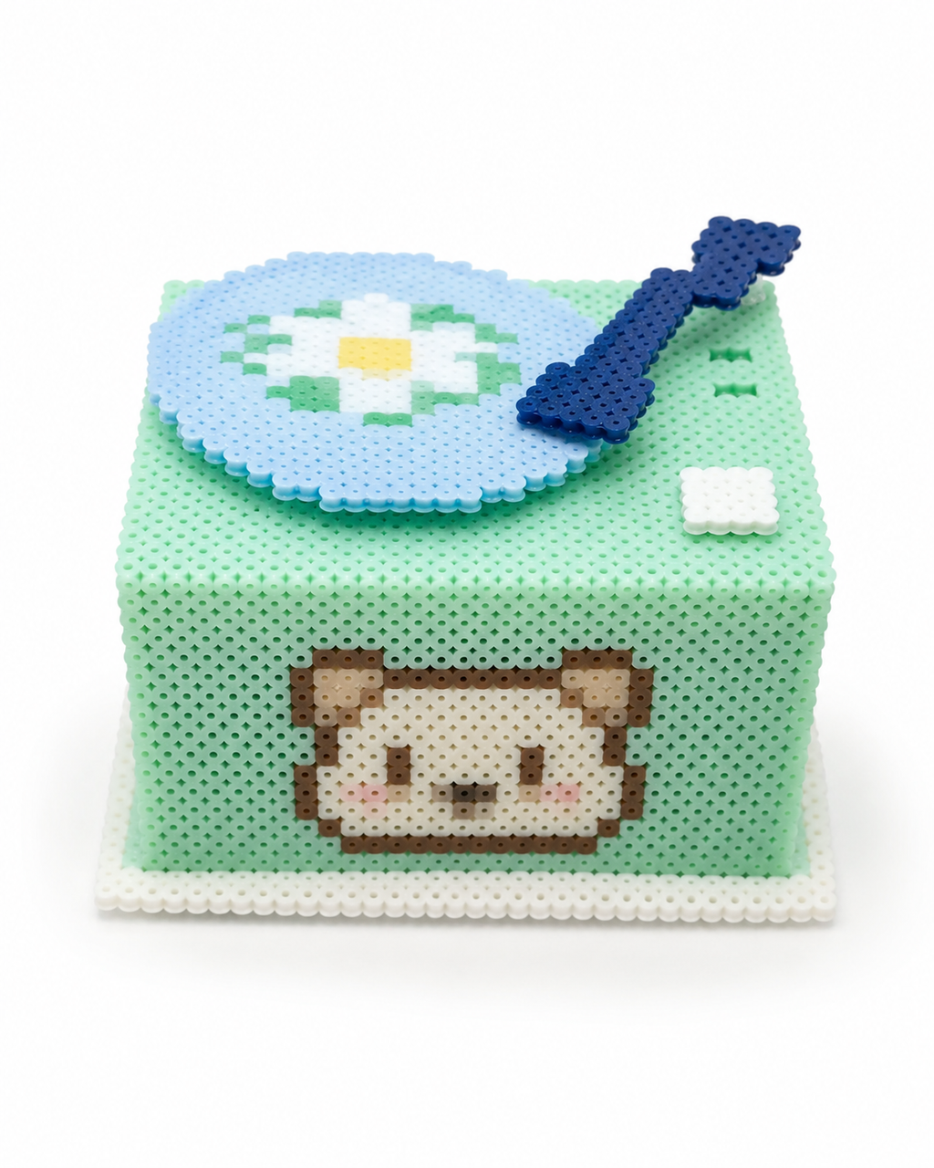 Custom Mini NFC Record Player Music Box – Personalized Bead Art Gift